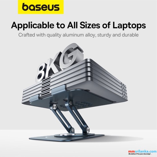 Baseus UltraStable Pro Series 360° Rotatable and Foldable Laptop Stand Metal – Space Grey